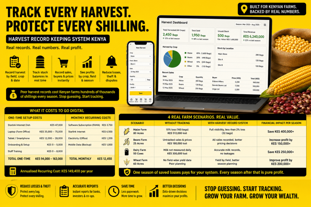 harvest record keeping system Kenya