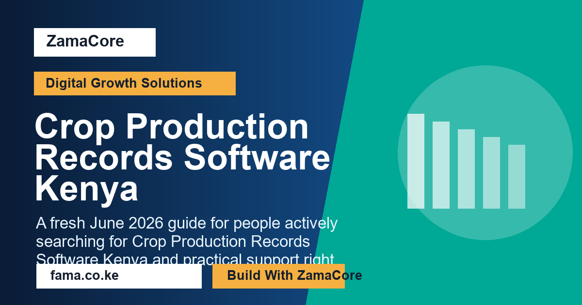 Crop Production Records Software Kenya