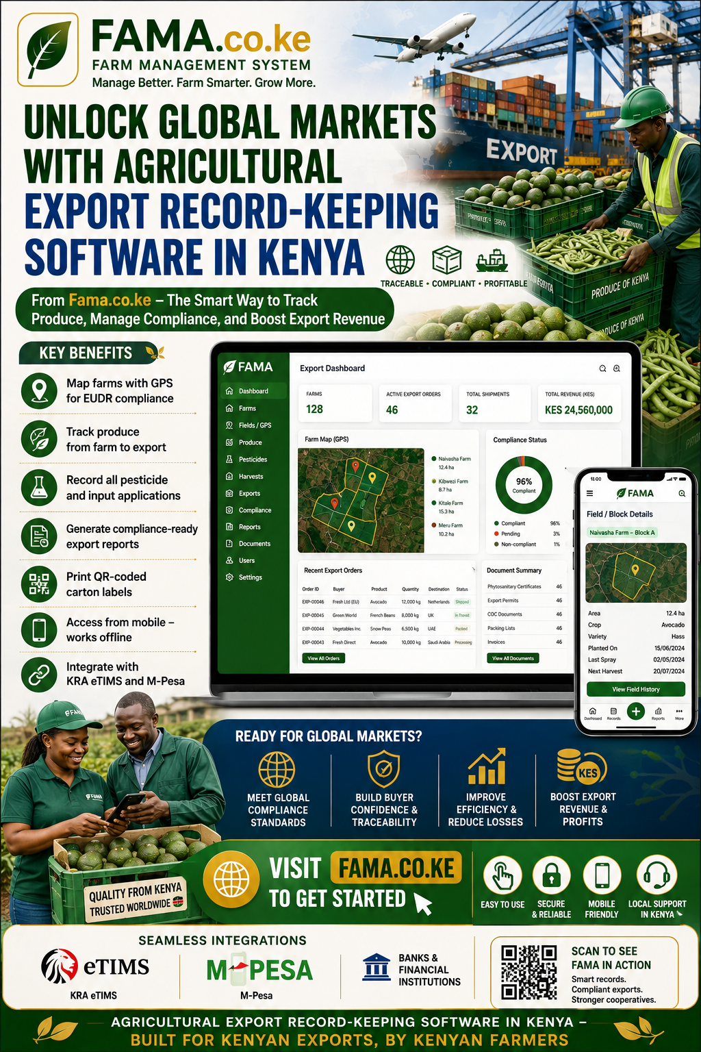 Agricultural export record-keeping software in Kenya