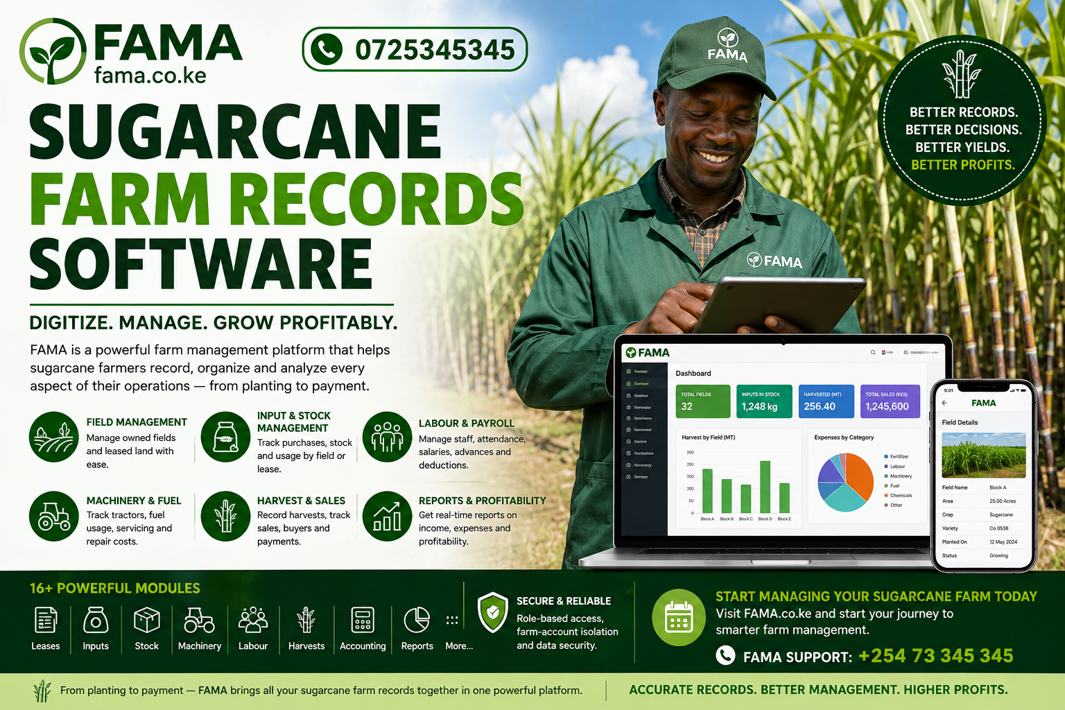 Sugarcane Farm Records Software