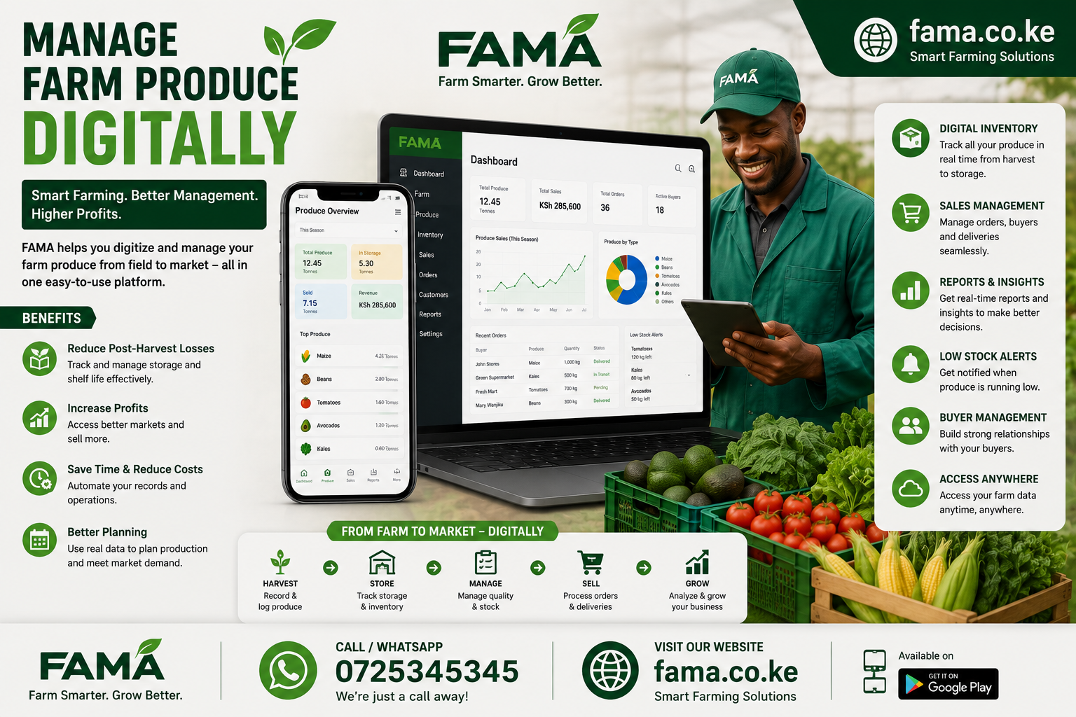 Manage farm produce digitally